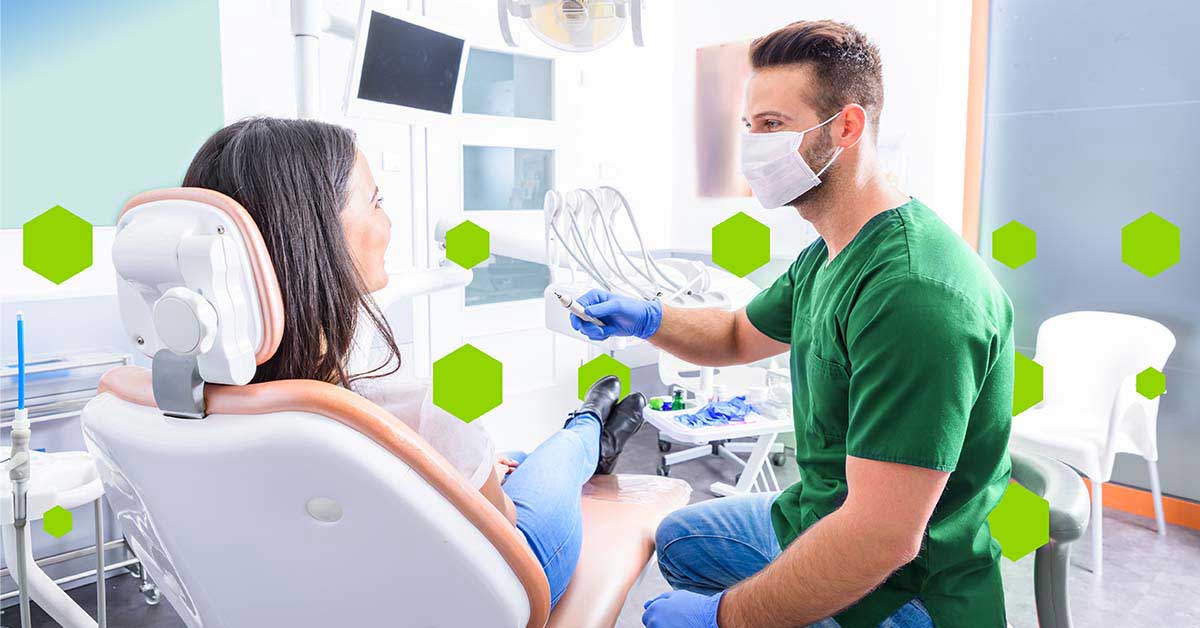 Woman at dentist office